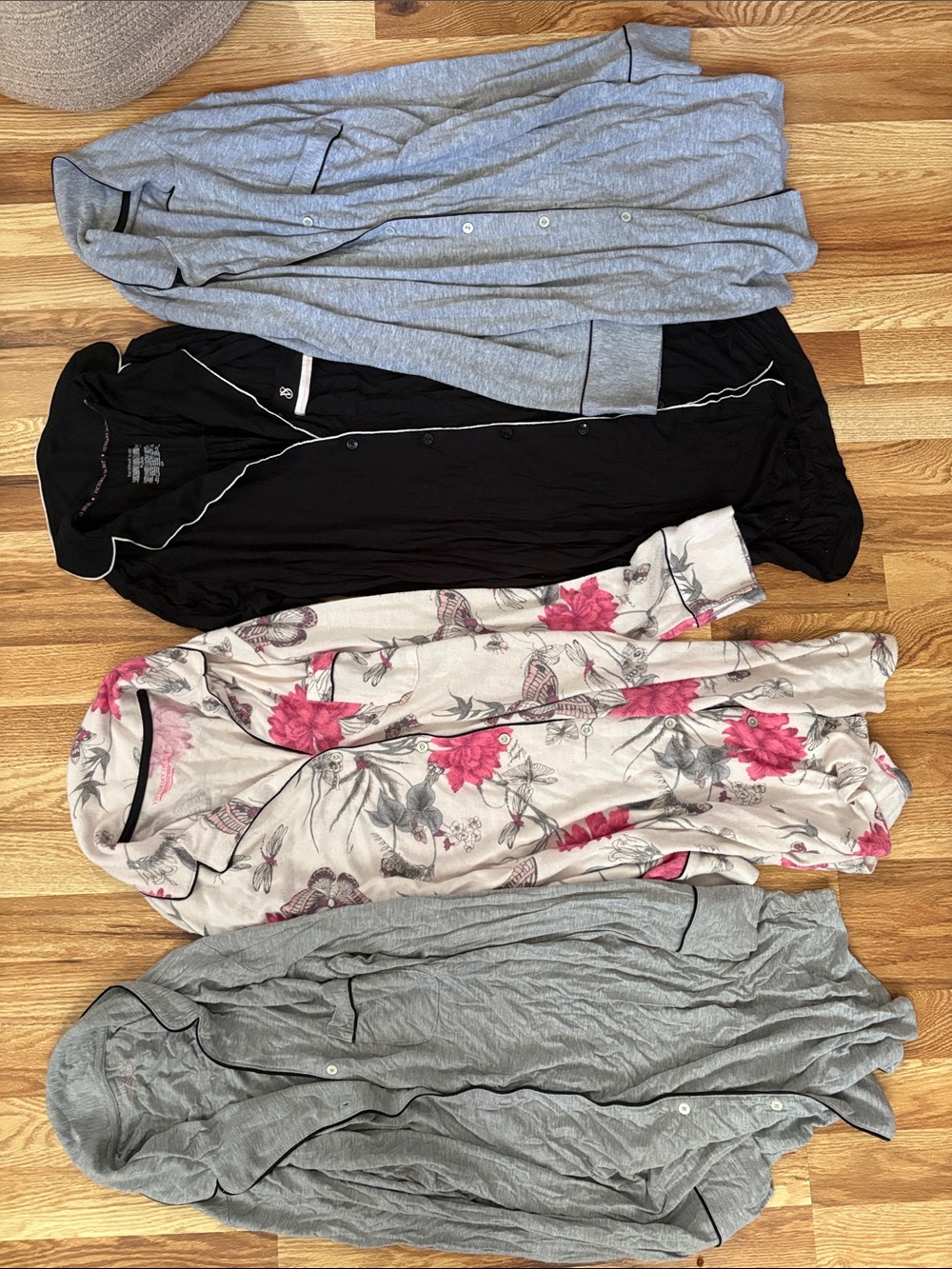 Smalls Mixed Women’s Pajama dress Tops - Black, Light Gray, Floral Pink
